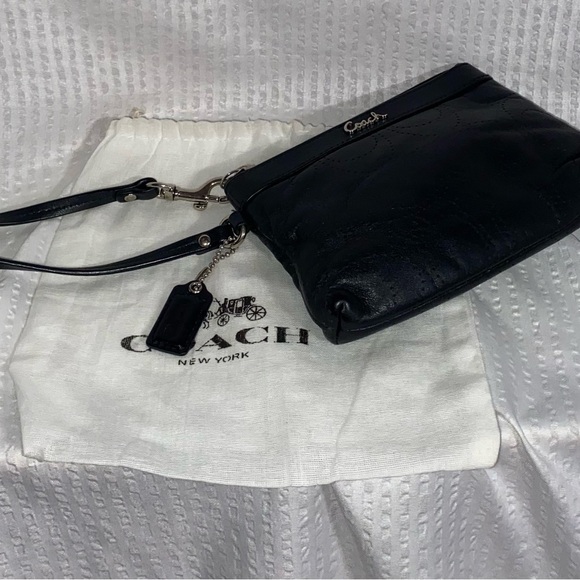 Coach Black Leather Wristlet - Picture 3 of 5